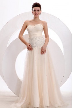 A-Line Sweetheart Beaded Long Prom Evening Formal Party Dresses ED010150
