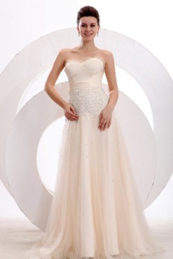 A-Line Sweetheart Beaded Long Prom Evening Formal Party Dresses ED010150