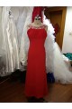 A-Line Beaded Long Red Chiffon Prom Evening Formal Dresses ED011501