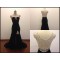 Beaded Long Black Chiffon Prom Evening Formal Dresses ED011504