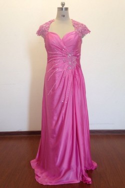 Sheath/Column Beaded Applique Long Prom Evening Formal Dresses ED011505