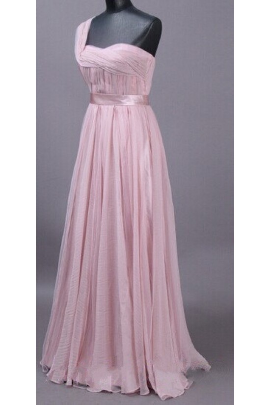A-Line One-Shoulder Long Prom Evening Formal Dresses ED011506
