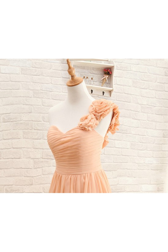 A-Line One-Shoulder Long Chiffon Prom Evening Bridesmaid Dresses ED011508 A-Line One-Shoulder Long Chiffon Prom Evening Bridesmaid Dresses ED011508