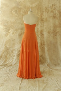 A-Line Sweetheart Long Chiffon Prom Evening Bridesmaid Dresses ED011511