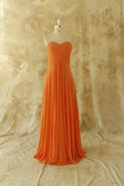 A-Line Sweetheart Long Chiffon Prom Evening Bridesmaid Dresses ED011511