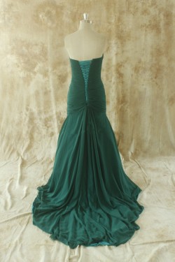 A-Line Sweetheart Pleated Long Chiffon Prom Evening Formal Dresses ED011512