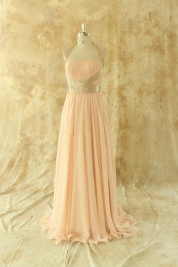 A-Line Halter Long Chiffon Prom Evening Formal Dresses ED011513