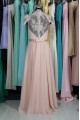 A-Line V-Neck Cap-Sleeve Lace and Chiffon Prom Evening Formal Dresses ED011516