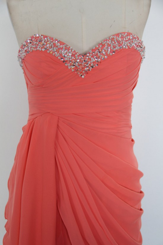 A-Line Sweetheart Beaded Short Chiffon Prom Evening Formal Dresses ED011523