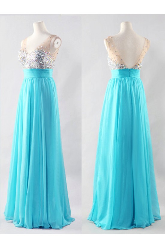 A-Line V-Neck Beaded Long Chiffon Prom Evening Formal Dresses ED011526 A-Line V-Neck Beaded Long Chiffon Prom Evening Formal Dresses ED011526