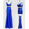 Trumpet/Mermaid V-Neck Long Blue Prom Evening Formal Dresses ED011527