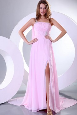 Long Pink One-Shoulder Prom Evening Formal Party Dresses ED010153