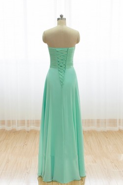 A-Line Sweetheart Beaded Long Chiffon Prom Evening Formal Dresses ED011534