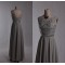 A-Line Beaded Long Grey Chiffon Prom Evening Formal Dresses ED011535