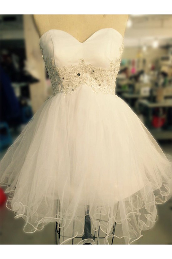 A-Line Sweetheart Beaded Applique Short Prom Evening Cocktail Dresses ED011539 A-Line Sweetheart Beaded Applique Short Prom Evening Cocktail Dresses ED011539