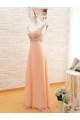 A-Line Beaded Straps Sleeveless Long Chiffon Prom Evening Formal Dresses ED011543