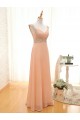 A-Line Beaded Straps Sleeveless Long Chiffon Prom Evening Formal Dresses ED011543
