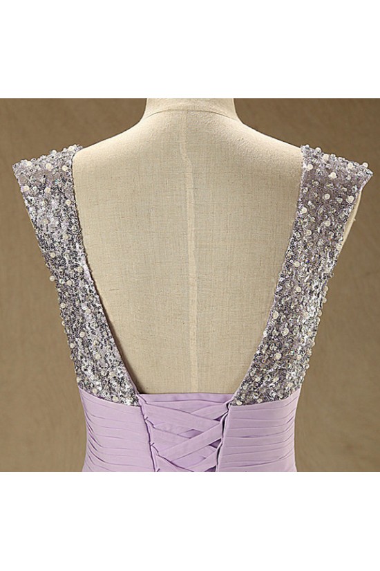 A-Line Beaded Sequin Long Chiffon Prom Evening Formal Dresses ED011544