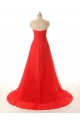 A-Line Sweetheart Long Red Chiffon Prom Evening Formal Dresses ED011548