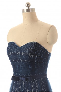 A-Line Sweetheart Long Lace and Tulle Prom Evening Formal Dresses ED011549