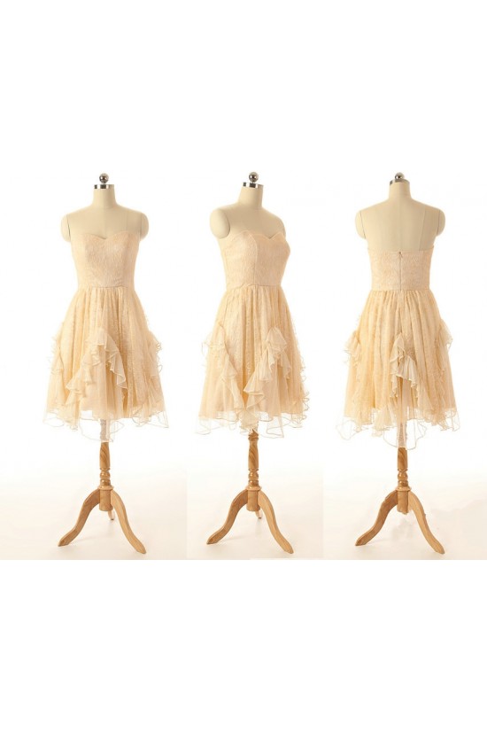 A-Line Sweetheart Short Lace Prom Evening Formal Dresses ED011550