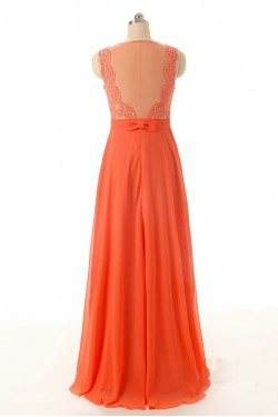 A-Line Beaded Applique and Chiffon Long Prom Evening Formal Dresses ED011556