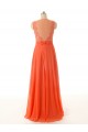A-Line Beaded Applique and Chiffon Long Prom Evening Formal Dresses ED011556