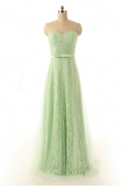 A-Line Sweetheart Long Lace and Tulle Prom Evening Formal Dresses ED011557