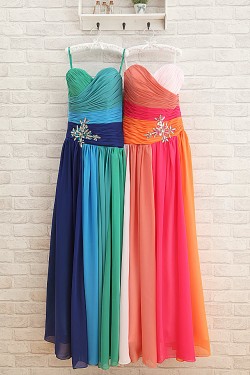 A-Line Sweetheart Long Chiffon Prom Evening Formal Dresses ED011564