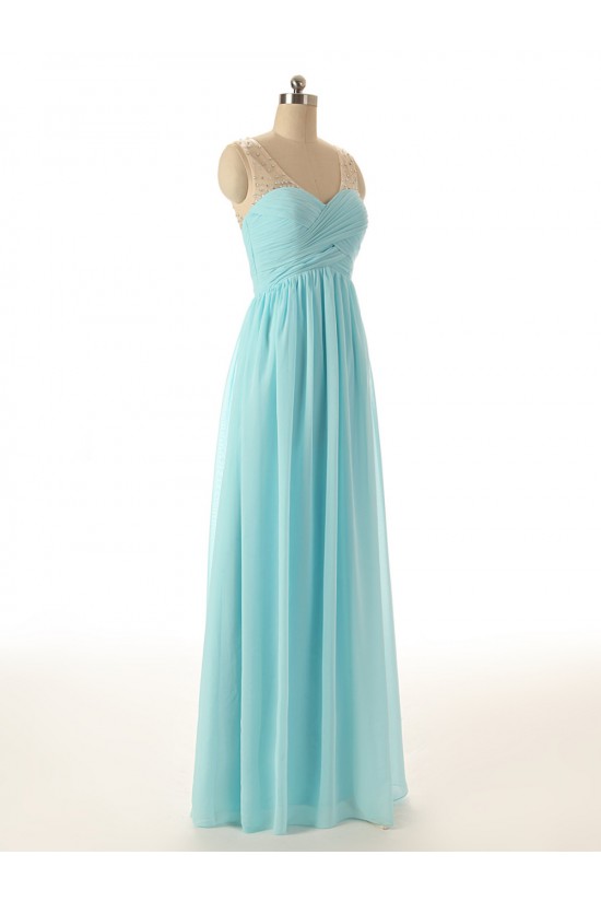 A-Line Beaded Long Blue Chiffon Prom Evening Formal Dresses ED011567 A-Line Beaded Long Blue Chiffon Prom Evening Formal Dresses ED011567