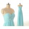 A-Line Beaded Long Blue Chiffon Prom Evening Formal Dresses ED011567