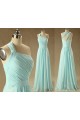 A-Line One-Shoulder Long Chiffon Prom Evening Bridesmaid Dresses ED011569