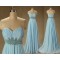 A-Line Sweetheart Beaded Long Blue Chiffon Prom Evening Formal Dresses ED011572