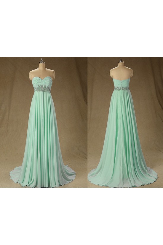 A-Line Sweetheart Beaded Long Mint Green Chiffon Prom Evening Formal Dresses ED011573 A-Line Sweetheart Beaded Long Mint Green Chiffon Prom Evening Formal Dresses ED011573