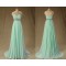 A-Line Sweetheart Beaded Long Mint Green Chiffon Prom Evening Formal Dresses ED011573