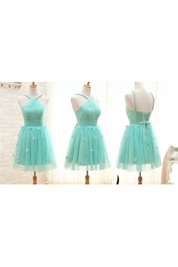 A-Line Short Tulle Prom Evening Formal Bridesmaid Dresses ED011576