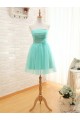 A-Line Strapless Short Tulle Prom Evening Formal Bridesmaid Dresses ED011577