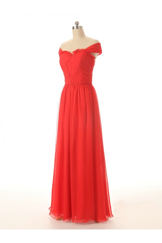 A-Line Off-the-Shoulder Long Red Chiffon Prom Evening Formal Dresses ED011579 A-Line Off-the-Shoulder Long Red Chiffon Prom Evening Formal Dresses ED011579