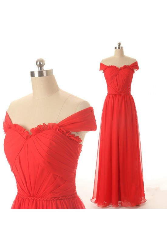 A-Line Off-the-Shoulder Long Red Chiffon Prom Evening Formal Dresses ED011579 A-Line Off-the-Shoulder Long Red Chiffon Prom Evening Formal Dresses ED011579