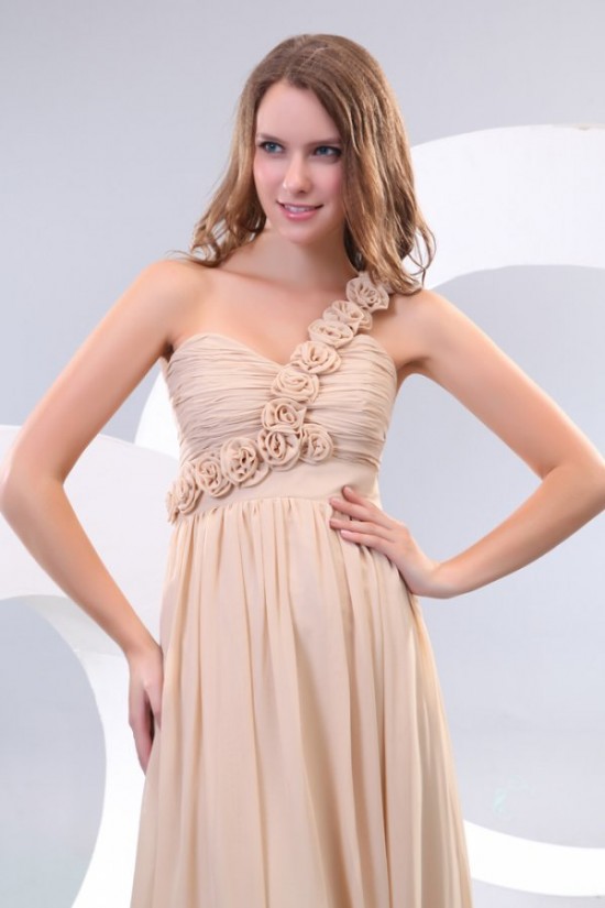 One-Shoulder Long Chiffon Prom Evening Formal Party Dresses/Bridesmaid Dresses ED010158