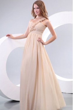 One-Shoulder Long Chiffon Prom Evening Formal Party Dresses/Bridesmaid Dresses ED010158