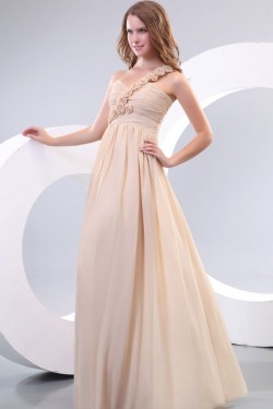 One-Shoulder Long Chiffon Prom Evening Formal Party Dresses/Bridesmaid Dresses ED010158