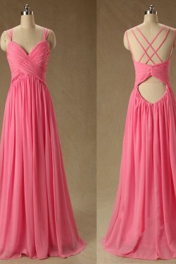 A-Line Long Chiffon Prom Evening Formal Bridesmaid Dresses ED011581