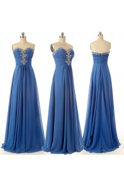 A-Line Sweetheart Beaded Long Chiffon Prom Evening Formal Dresses ED011582