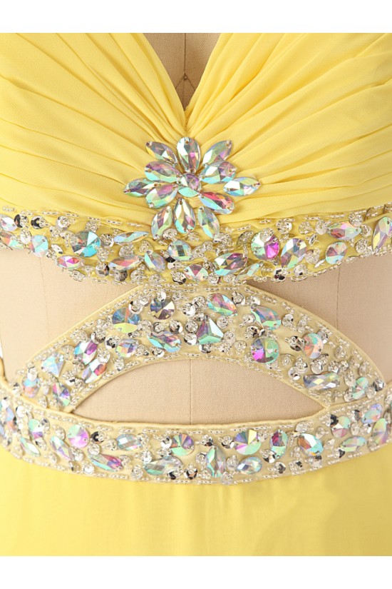 A-Line Beaded Short Chiffon Prom Evening Formal Cocktail Dresses ED011585