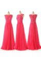 A-Line Beaded Applique Long Chiffon Prom Evening Formal Dresses ED011588