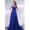 A-Line Halter Long Blue Chiffon Prom Evening Formal Party Dresses ED010159