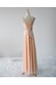 Elegant A-Line Beaded Straps Sleeveless Long Chiffon Prom Evening Formal Dresses ED011595