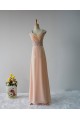 Elegant A-Line Beaded Straps Sleeveless Long Chiffon Prom Evening Formal Dresses ED011595
