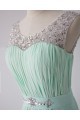 A-Line Beaded Mint Green Long Chiffon Prom Evening Formal Dresses ED011596
